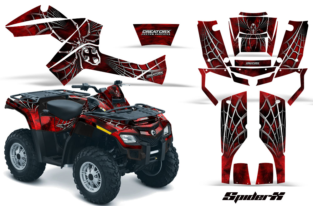 Can-Am Outlander 800 Graphics Kit SpiderX Red BB